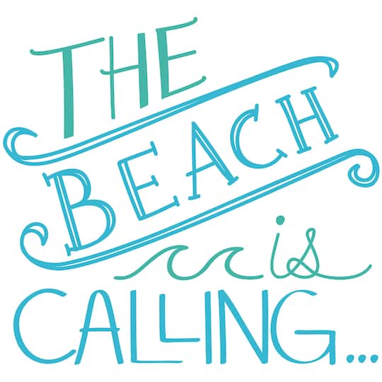 WallPops Beach is Calling Wall Quote in Blue | 19.5" x 17.25" | Michaels®